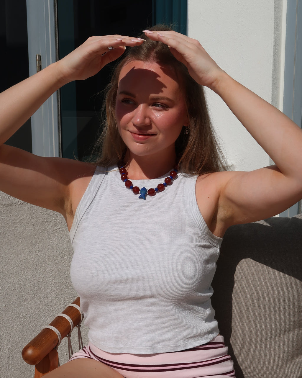 Americana Fish Beaded Necklace (Made to order)