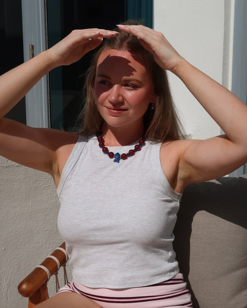 Americana Fish Beaded Necklace (Made to order)
